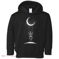 Skeleton Rock On Moon Spooky Halloween Rock Band Concerts Toddler Hoodie thumb 0