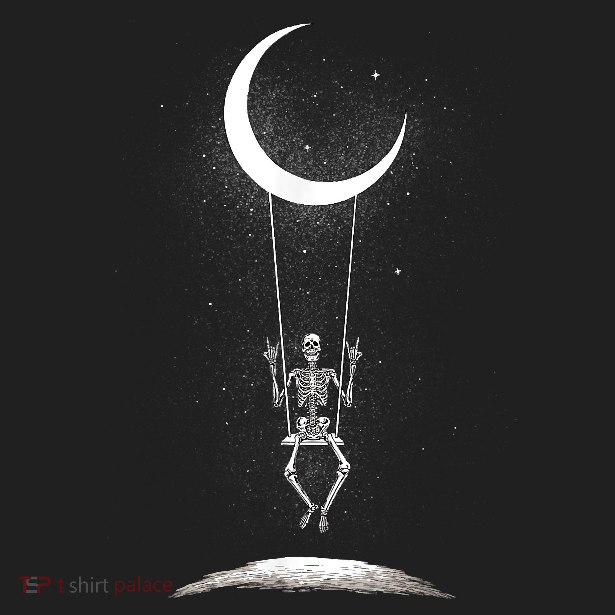 Skeleton Rock On Moon Spooky Halloween Rock Band Concerts Golf Towel