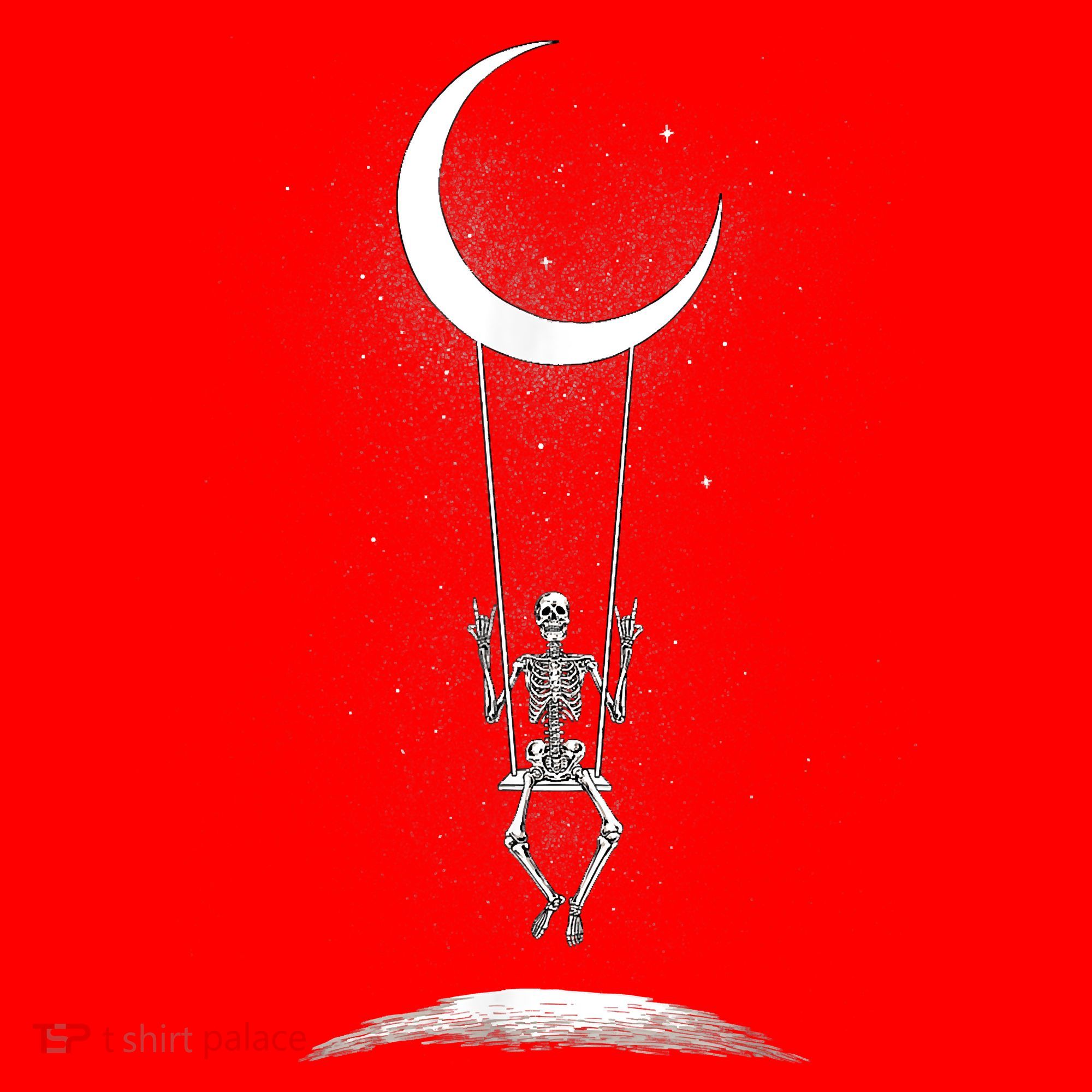 Skeleton Rock On Moon Spooky Halloween Rock Band Concerts Santa Hat