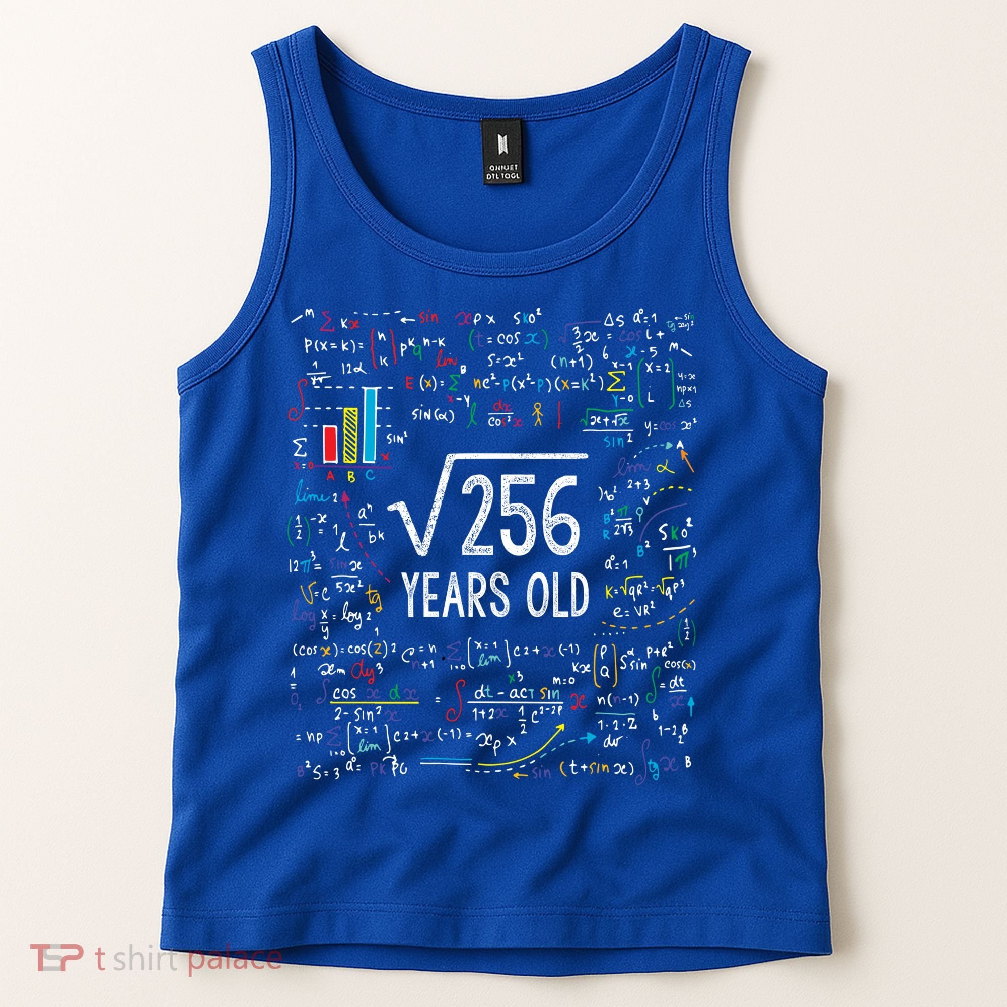Square Root Of 256 16th Birthday Funny Gift 16 Year Old Gifts Math Bday Tank Top