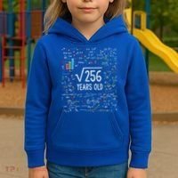 Square Root Of 256 16th Birthday Funny Gift 16 Year Old Gifts Math Bday Kids Hoodie thumb 3