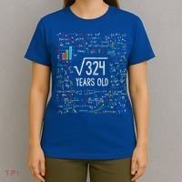 Square Root Of 324 18th Birthday 18 Year Old Funny Gift Math Bday Cute Gift T-Shirt thumb 4