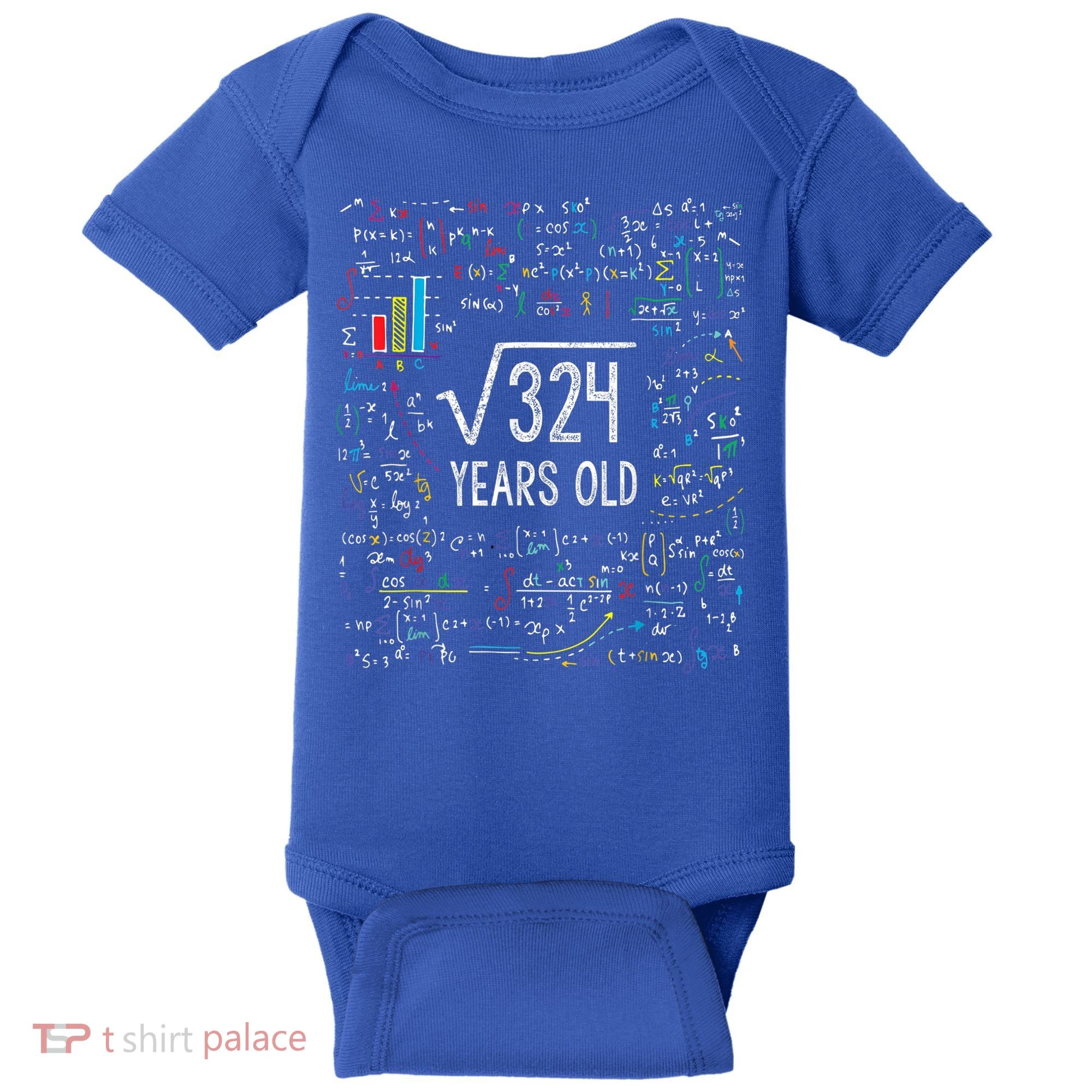 Square Root Of 324 18th Birthday 18 Year Old Funny Gift Math Bday Cute Gift Baby Bodysuit