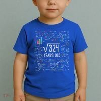 Square Root Of 324 18th Birthday 18 Year Old Funny Gift Math Bday Cute Gift Toddler T-Shirt thumb 2