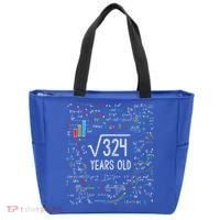Square Root Of 324 18th Birthday 18 Year Old Funny Gift Math Bday Cute Gift Tote Bag thumb 0