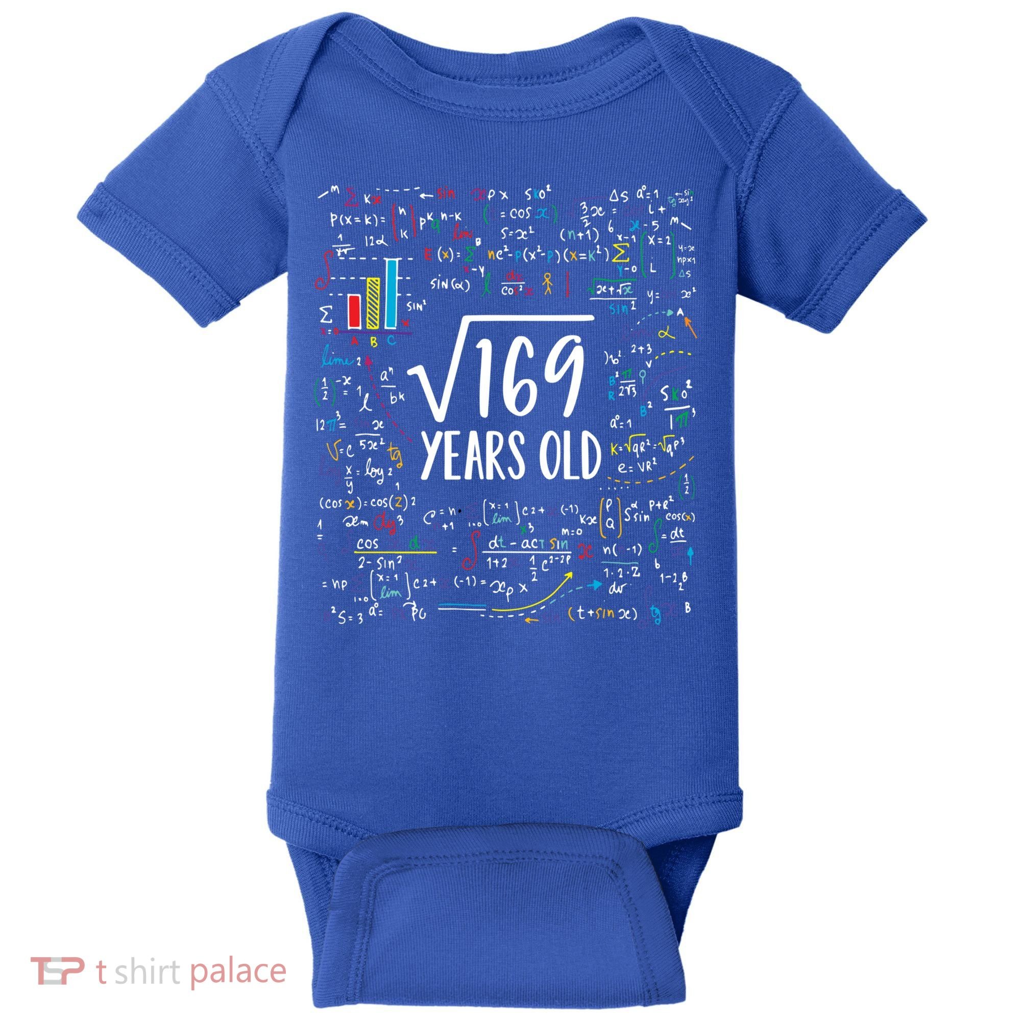 Square Root Of 169 13th Birthday Gift 13 Year Old Gifts Math Bday Gift Baby Bodysuit