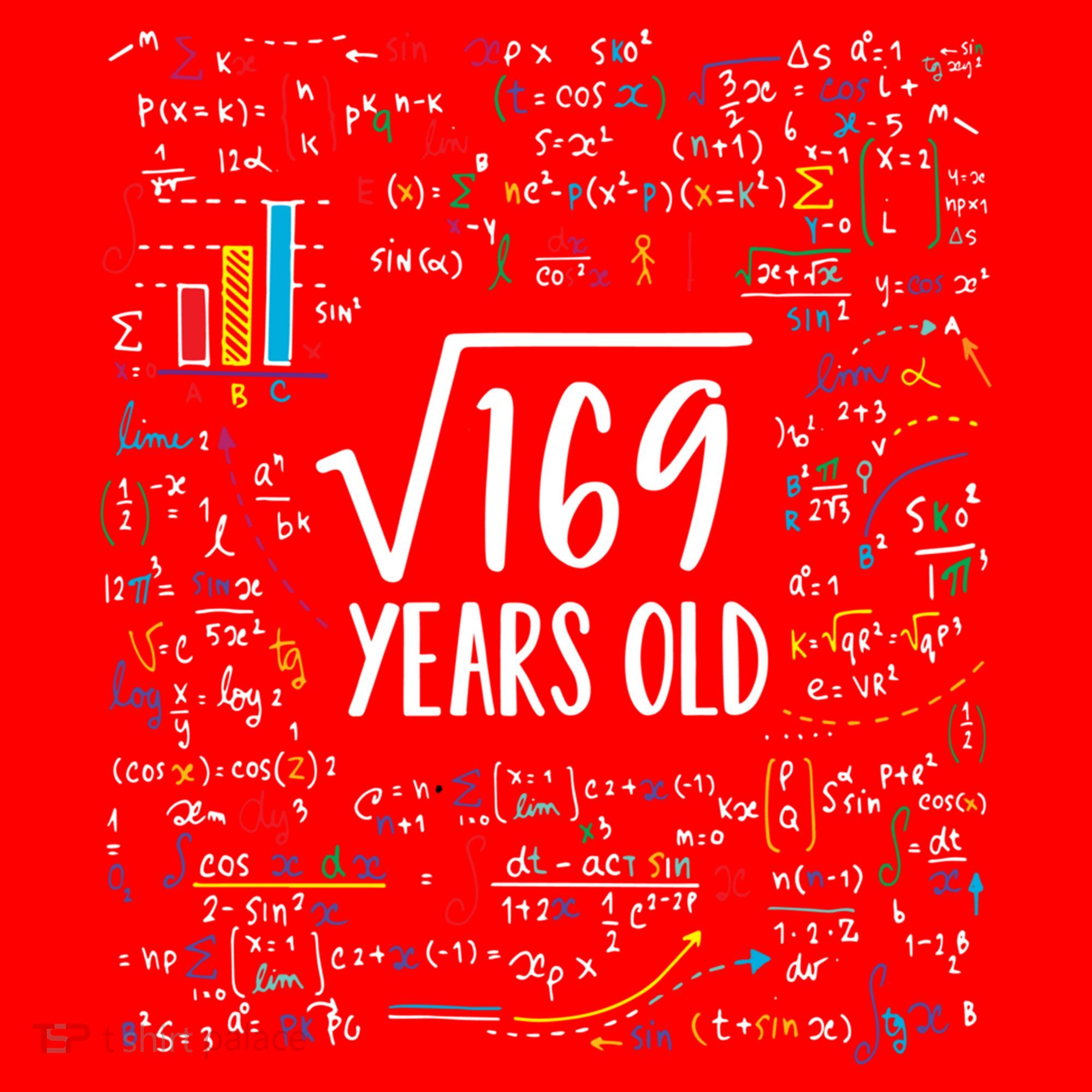 Square Root Of 169 13th Birthday Gift 13 Year Old Gifts Math Bday Gift Santa Hat