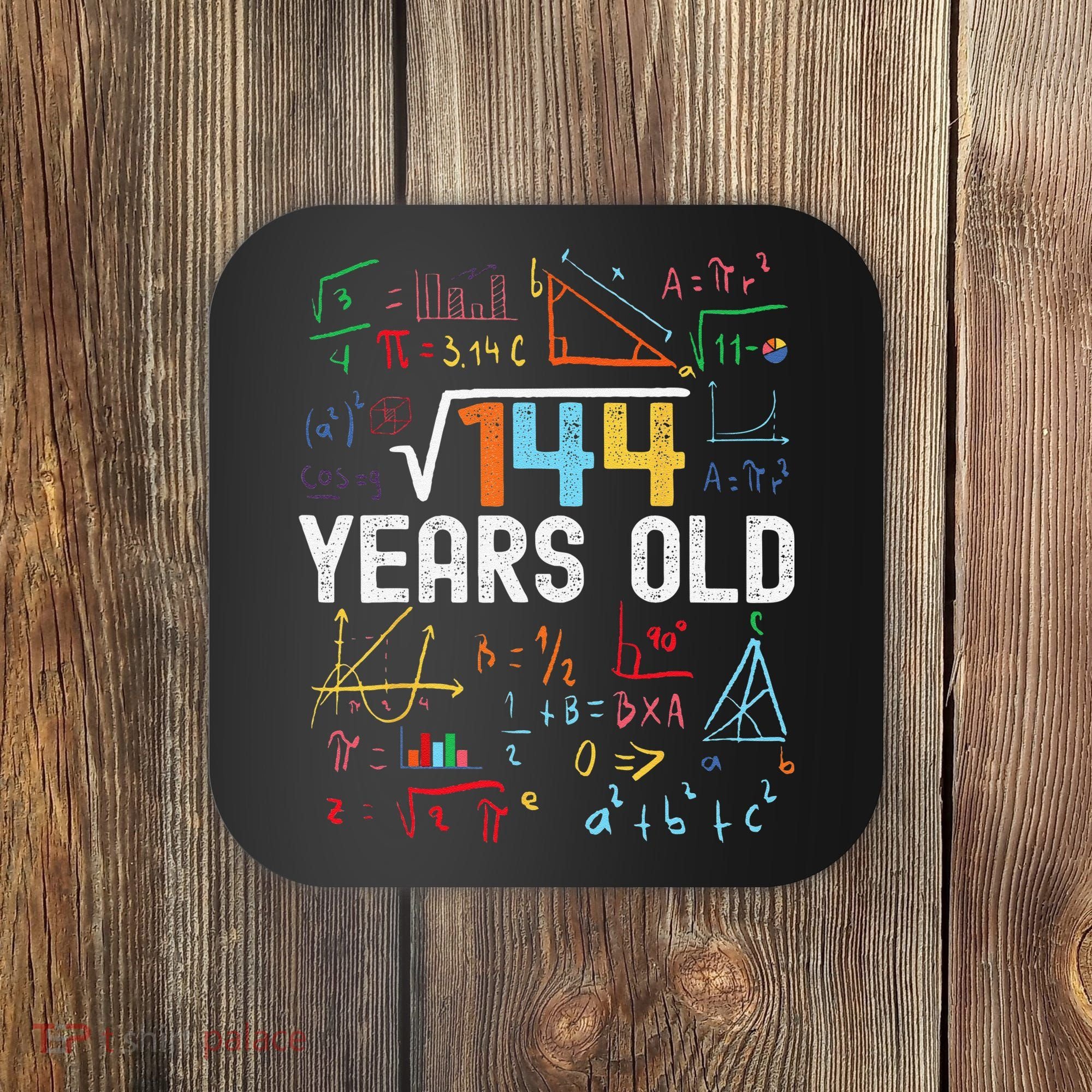 Square Root Of 144 12th Birthday 12 Years Old Birthday Coaster