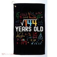 Square Root Of 144 12th Birthday 12 Years Old Birthday Golf Towel thumb 0