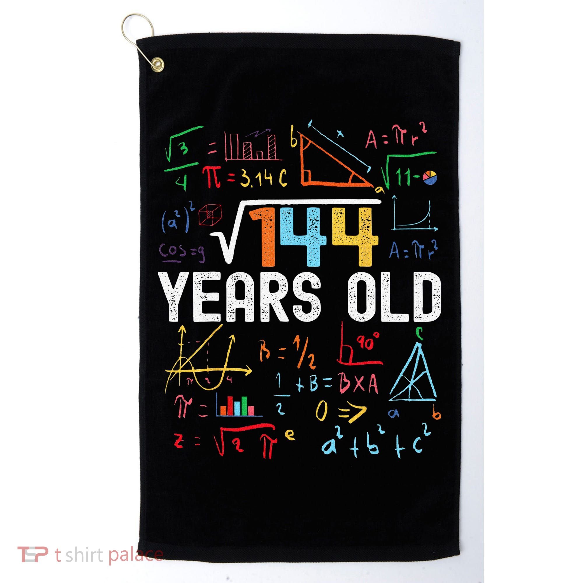 Square Root Of 144 12th Birthday 12 Years Old Birthday Golf Towel
