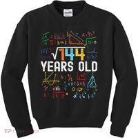 Square Root Of 144 12th Birthday 12 Years Old Birthday Kids Sweatshirt thumb 0