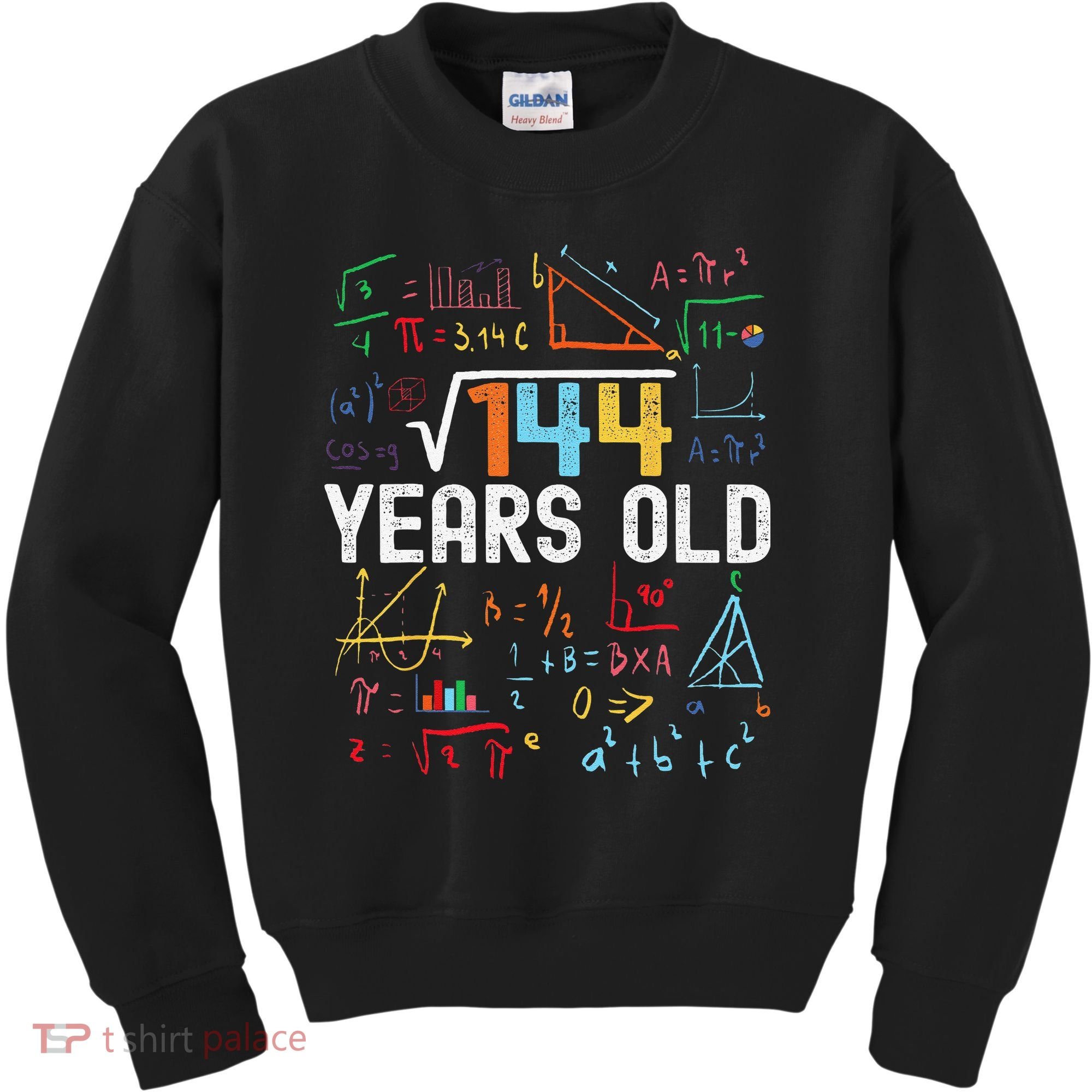 Square Root Of 144 12th Birthday 12 Years Old Birthday Kids Sweatshirt
