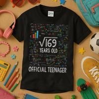 Square Root Of 169 13 Years Old Nager Birthday Kids T-Shirt thumb 3