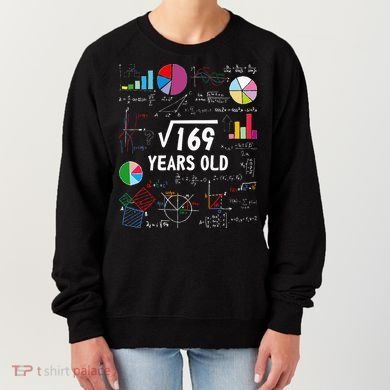 Square Root Of 169 13th Birthday 13 Year Old Math Nerd Women's Sweatshirt