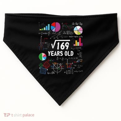 Square Root Of 169 13th Birthday 13 Year Old Math Nerd USA-Made Doggie Bandana