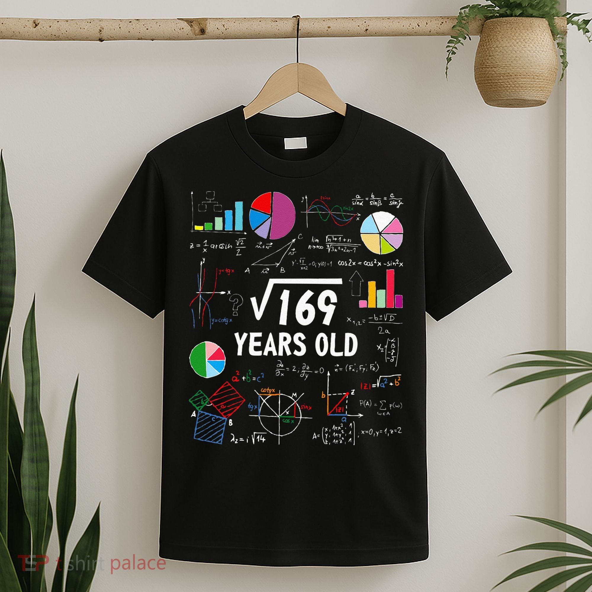Square Root Of 169 13th Birthday 13 Year Old Math Nerd T-Shirt