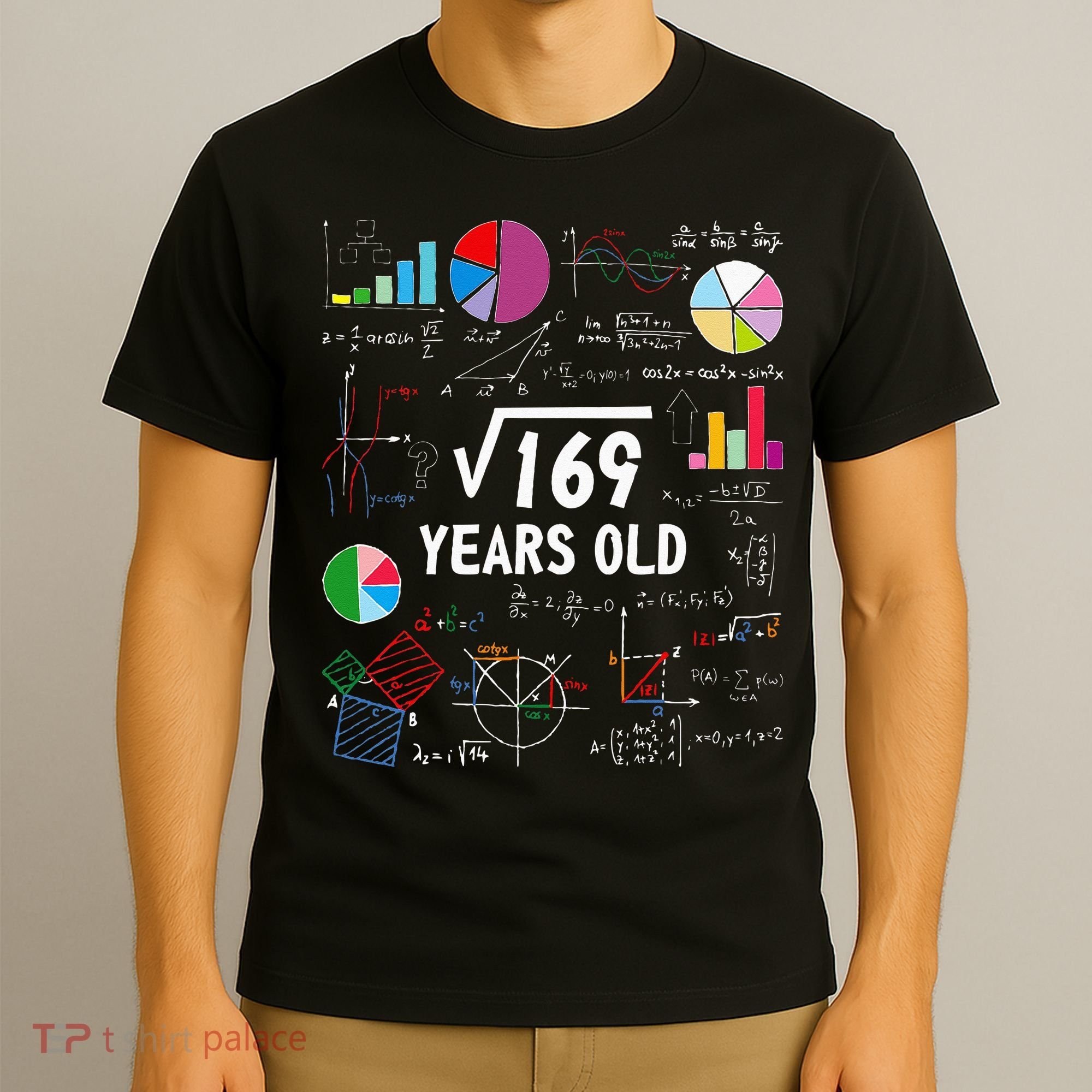 Square Root Of 169 13th Birthday 13 Year Old Math Nerd T-Shirt