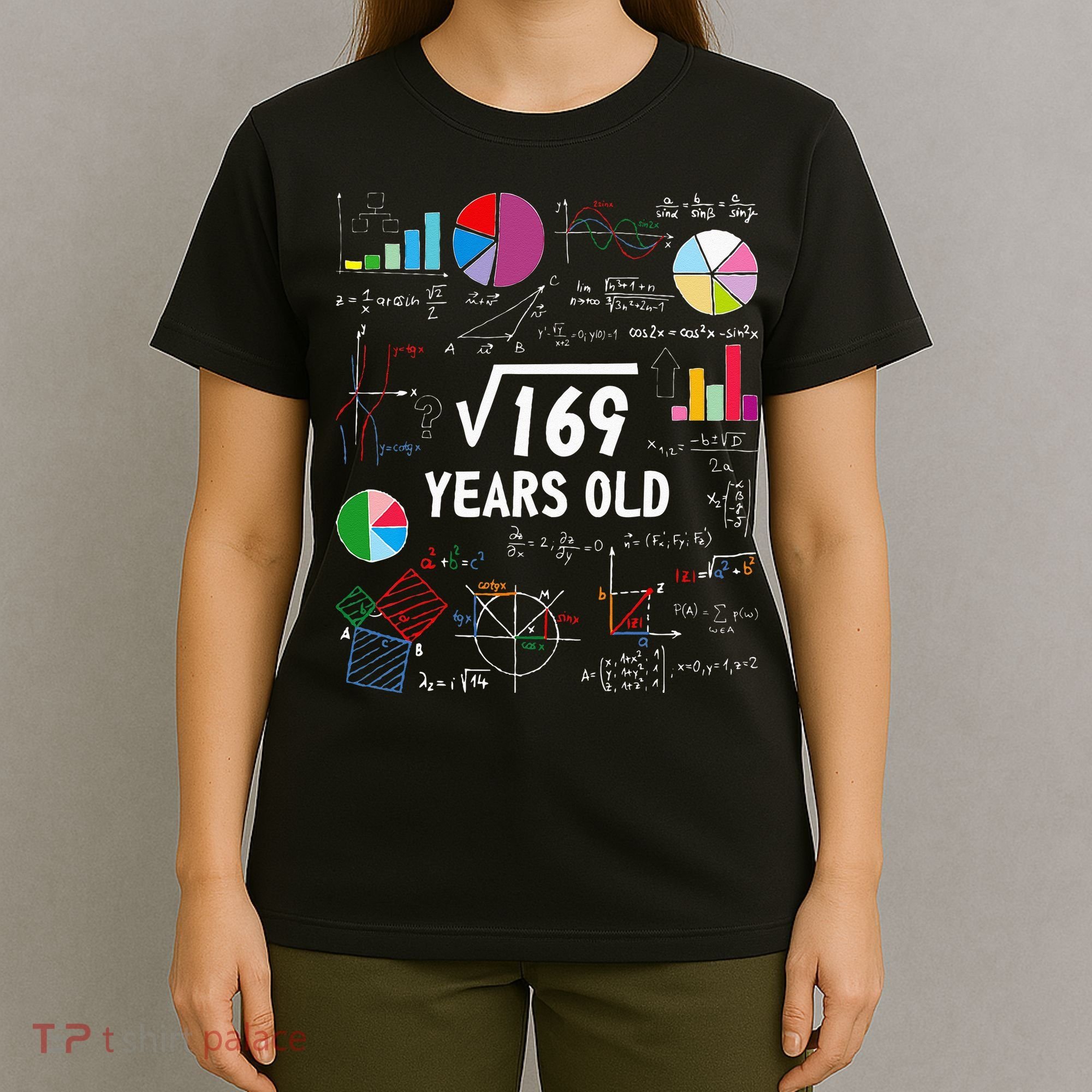 Square Root Of 169 13th Birthday 13 Year Old Math Nerd T-Shirt