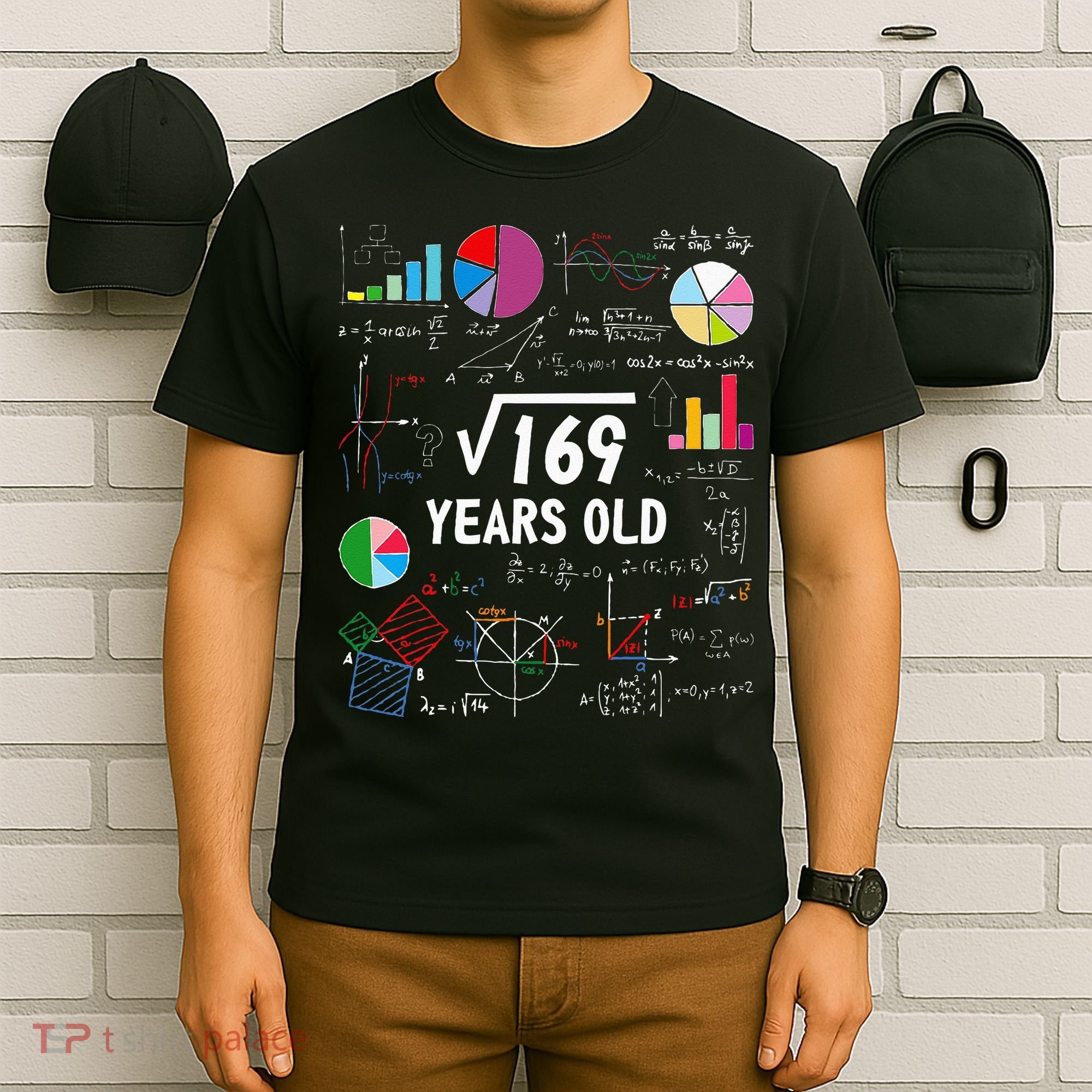 Square Root Of 169 13th Birthday 13 Year Old Math Nerd T-Shirt