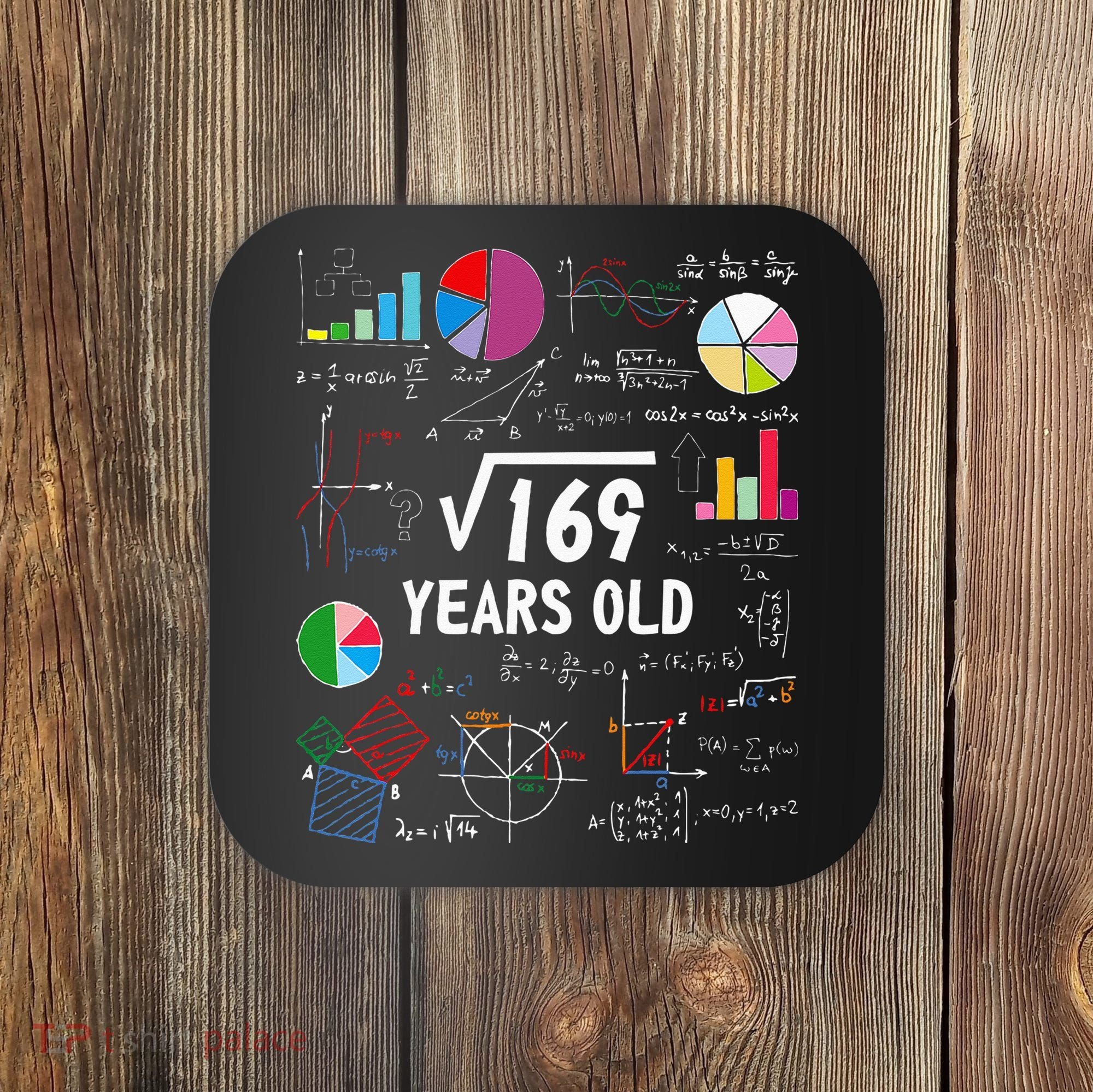Square Root Of 169 13th Birthday 13 Year Old Math Nerd Coaster