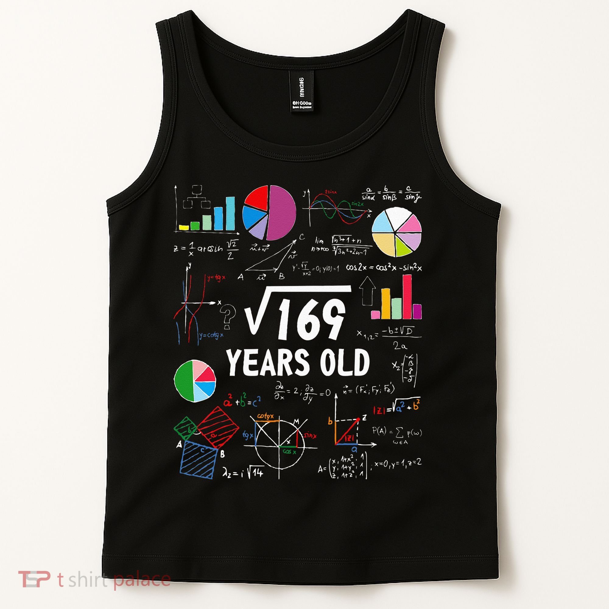 Square Root Of 169 13th Birthday 13 Year Old Math Nerd Tank Top