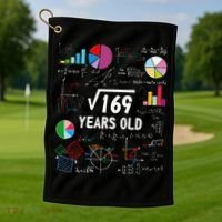 Square Root Of 169 13th Birthday 13 Year Old Math Nerd Golf Towel thumb 1