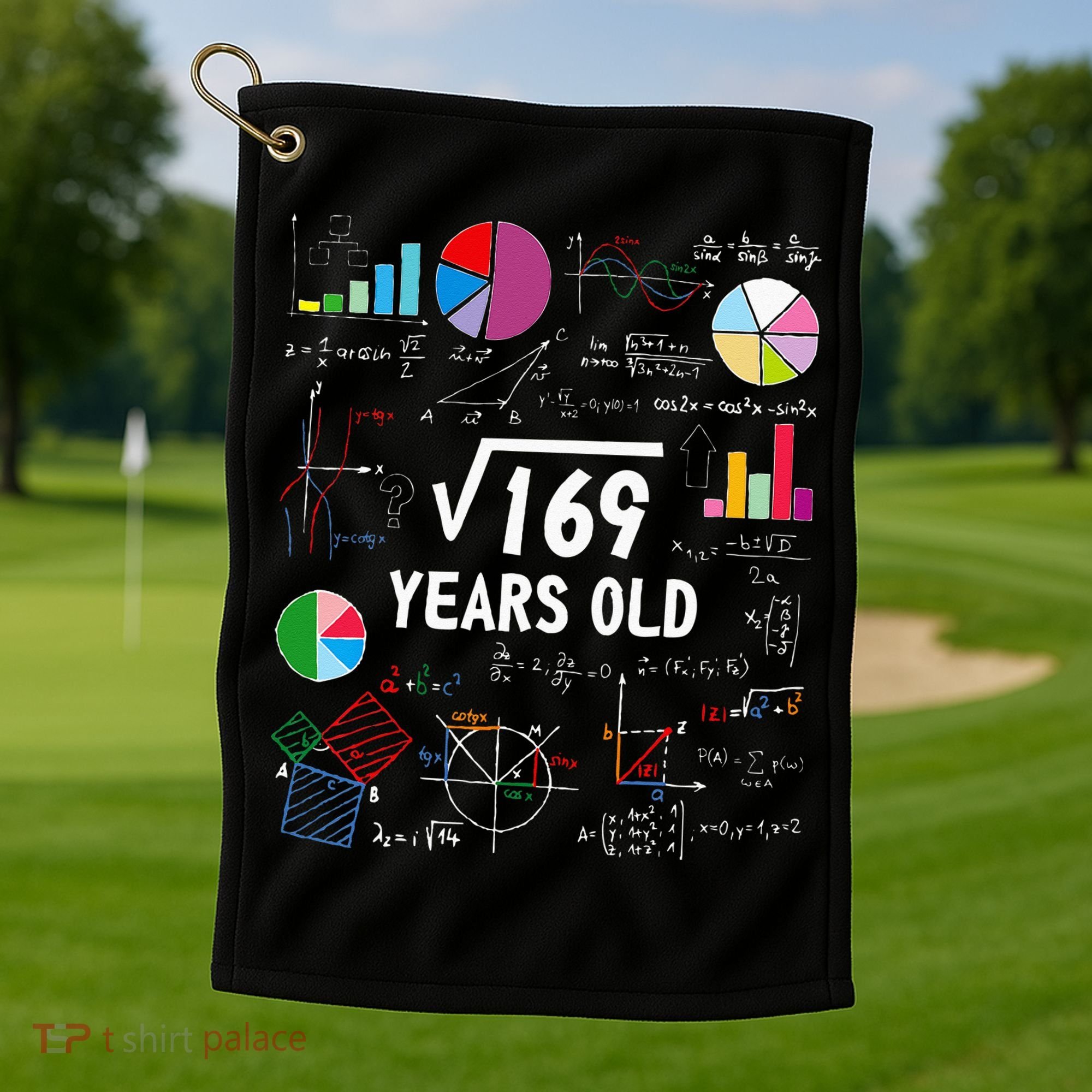 Square Root Of 169 13th Birthday 13 Year Old Math Nerd Golf Towel