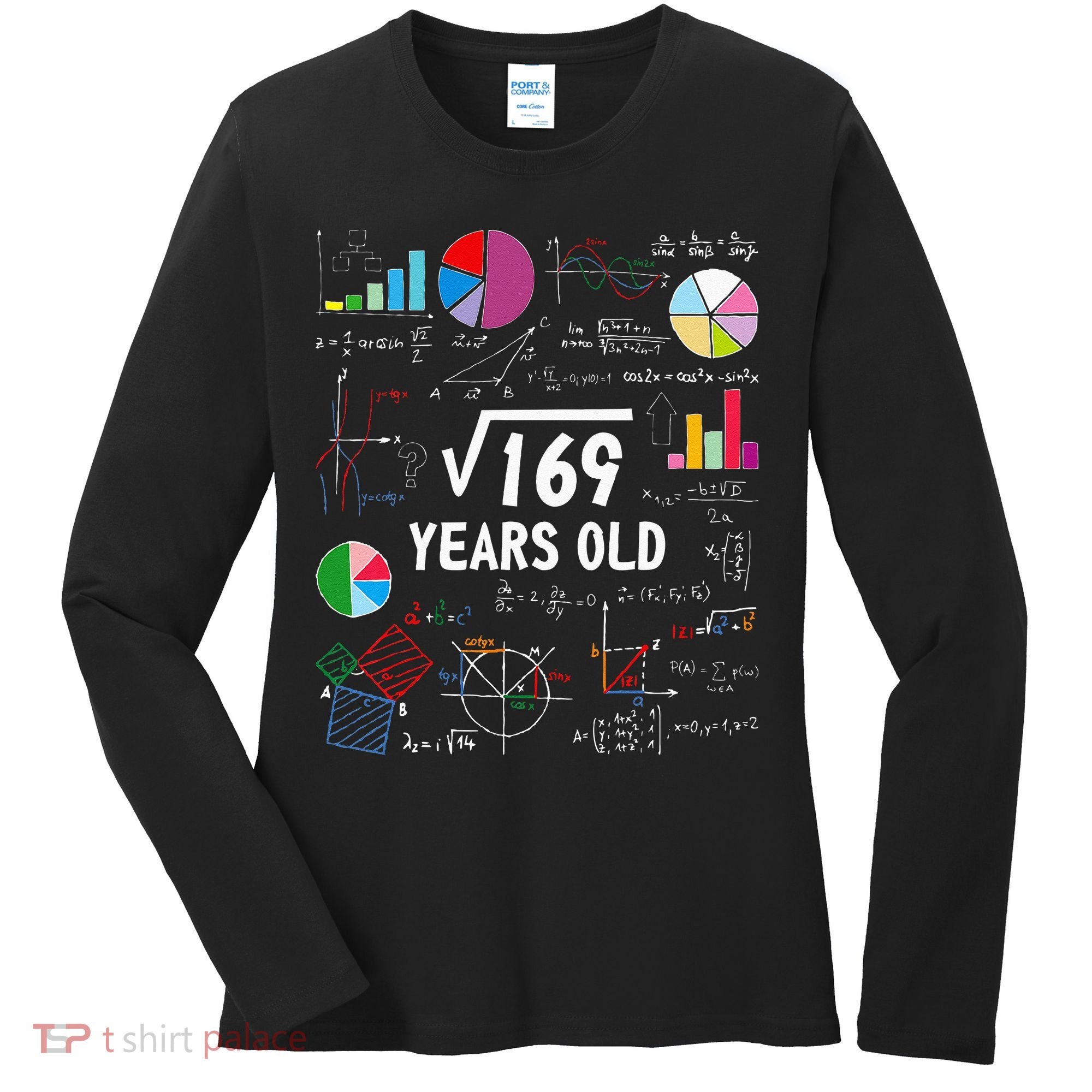 Square Root Of 169 13th Birthday 13 Year Old Math Nerd Women's Long Sleeve Shirt