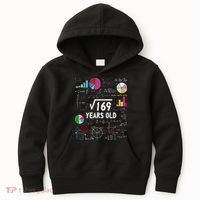Square Root Of 169 13th Birthday 13 Year Old Math Nerd Kids Hoodie thumb 0