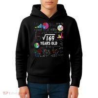 Square Root Of 169 13th Birthday 13 Year Old Math Nerd Kids Hoodie thumb 4