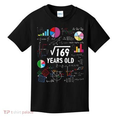 Square Root Of 169 13th Birthday 13 Year Old Math Nerd Kids T-Shirt