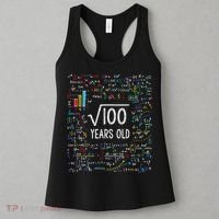 Square Root Of 100 10th Birthday 10 Year Old Gifts Math Bday Women's Tank Top thumb 3