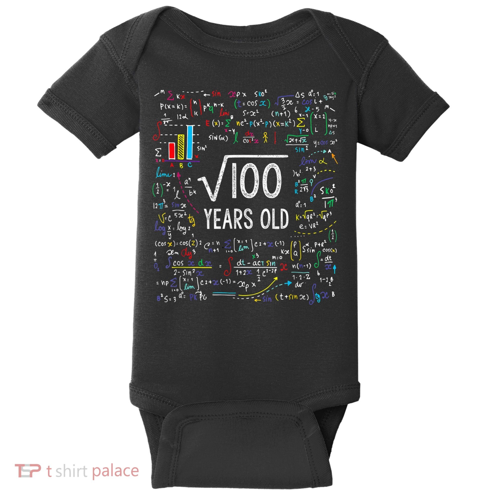Square Root Of 100 10th Birthday 10 Year Old Gifts Math Bday Baby Bodysuit