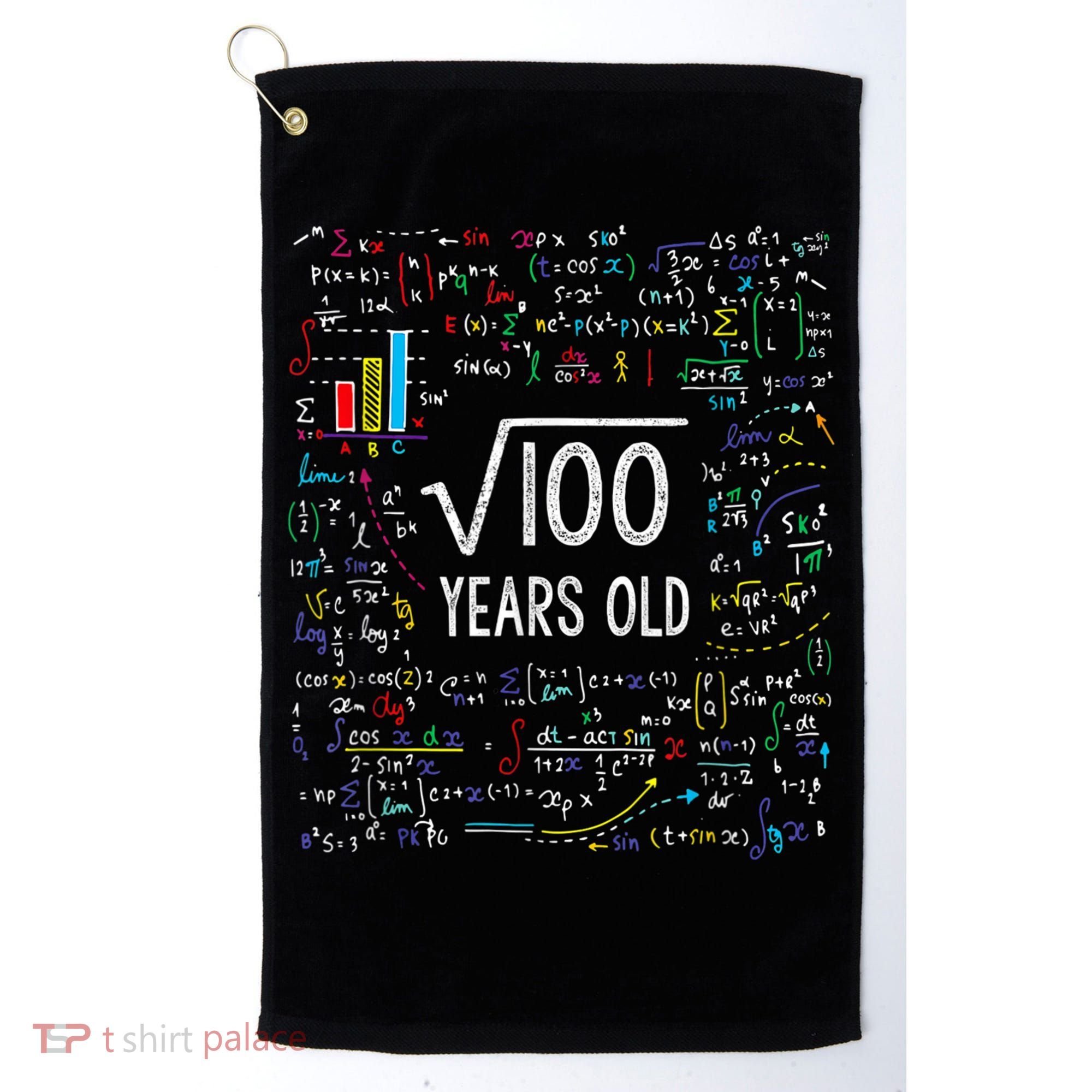 Square Root Of 100 10th Birthday 10 Year Old Gifts Math Bday Golf Towel