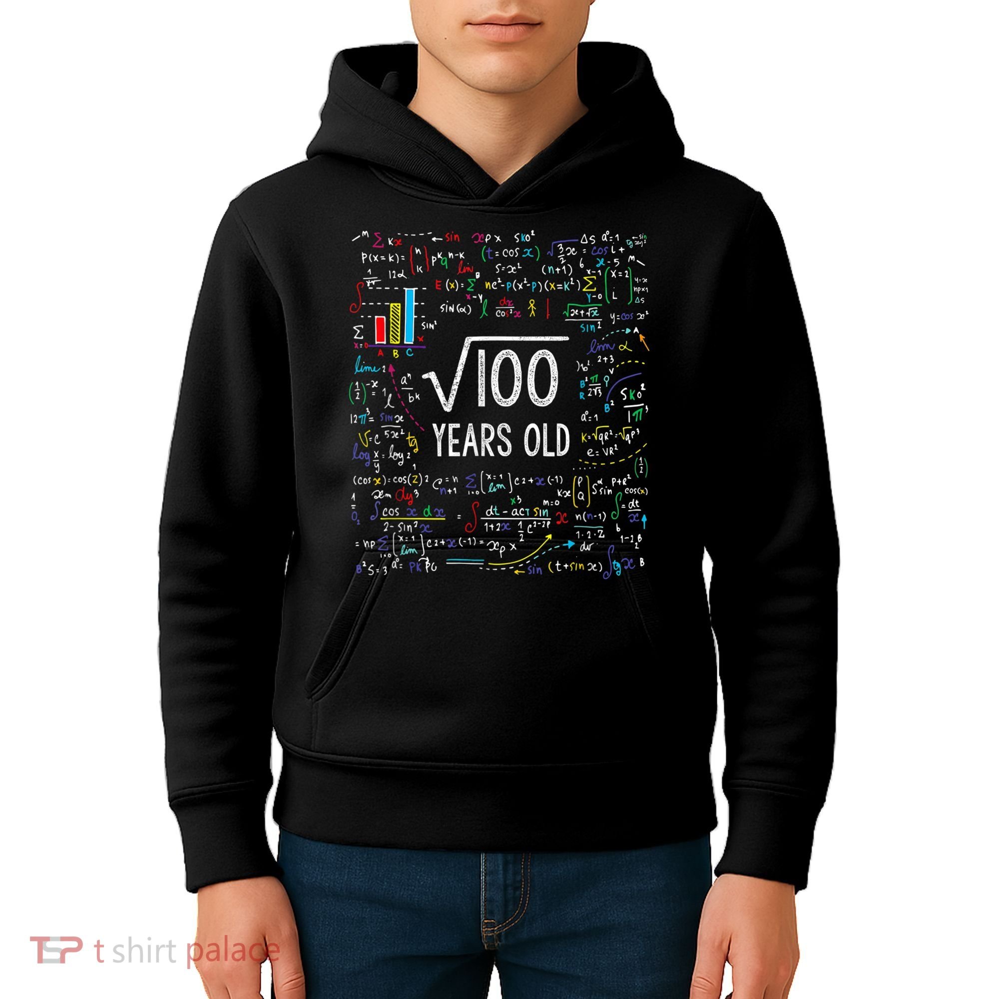 Square Root Of 100 10th Birthday 10 Year Old Gifts Math Bday Kids Hoodie