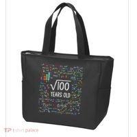 Square Root Of 100 10th Birthday 10 Year Old Gifts Math Bday Tote Bag thumb 3