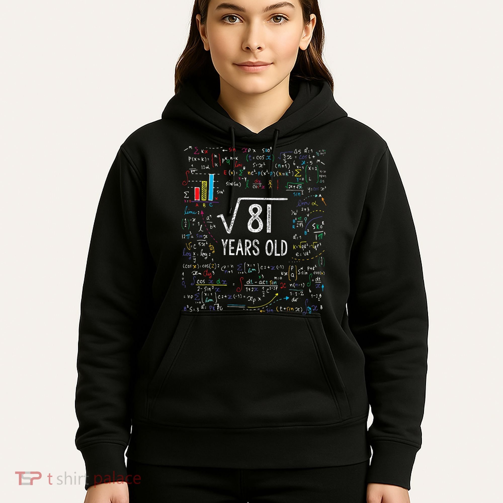 Square Root Of 81 9th Birthday 9 Year Old Gifts Math Bday Hoodie