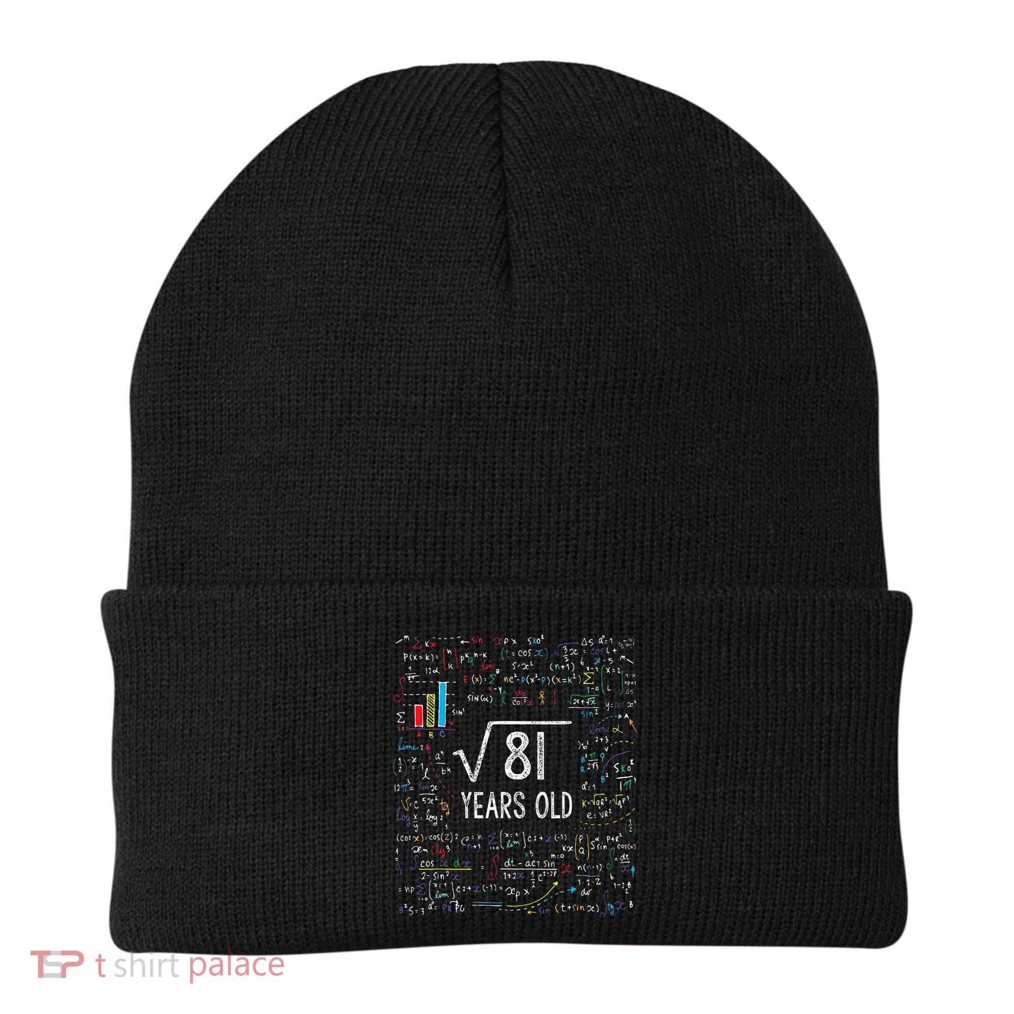 Square Root Of 81 9th Birthday 9 Year Old Gifts Math Bday Beanie