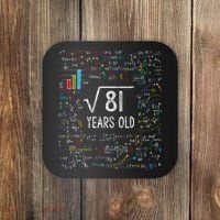 Square Root Of 81 9th Birthday 9 Year Old Gifts Math Bday Coaster thumb 0