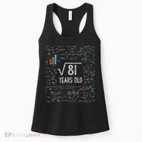 Square Root Of 81 9th Birthday 9 Year Old Gifts Math Bday Women's Tank Top thumb 0