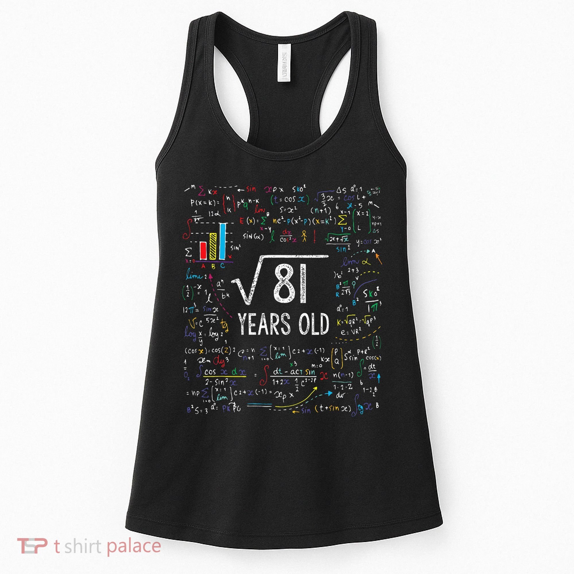 Square Root Of 81 9th Birthday 9 Year Old Gifts Math Bday Women's Tank Top