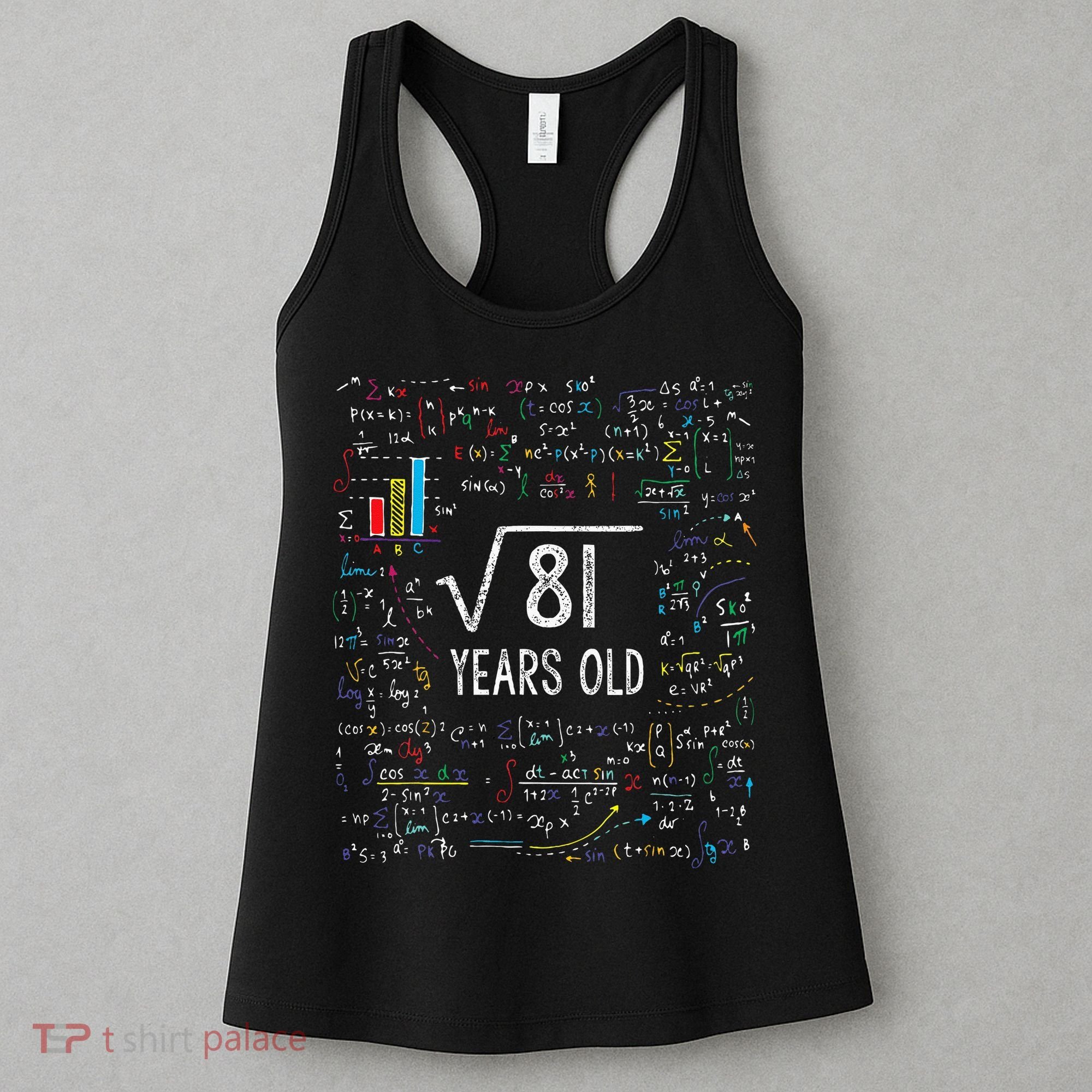 Square Root Of 81 9th Birthday 9 Year Old Gifts Math Bday Women's Tank Top