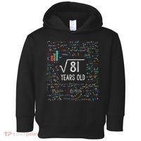 Square Root Of 81 9th Birthday 9 Year Old Gifts Math Bday Toddler Hoodie thumb 0