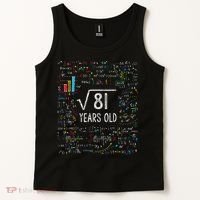 Square Root Of 81 9th Birthday 9 Year Old Gifts Math Bday Tank Top thumb 2