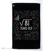 Square Root Of 81 9th Birthday 9 Year Old Gifts Math Bday Golf Towel thumb 0