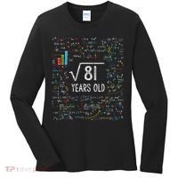 Square Root Of 81 9th Birthday 9 Year Old Gifts Math Bday Women's Long Sleeve Shirt thumb 0