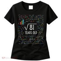 Square Root Of 81 9th Birthday 9 Year Old Gifts Math Bday Women's T-Shirt thumb 0