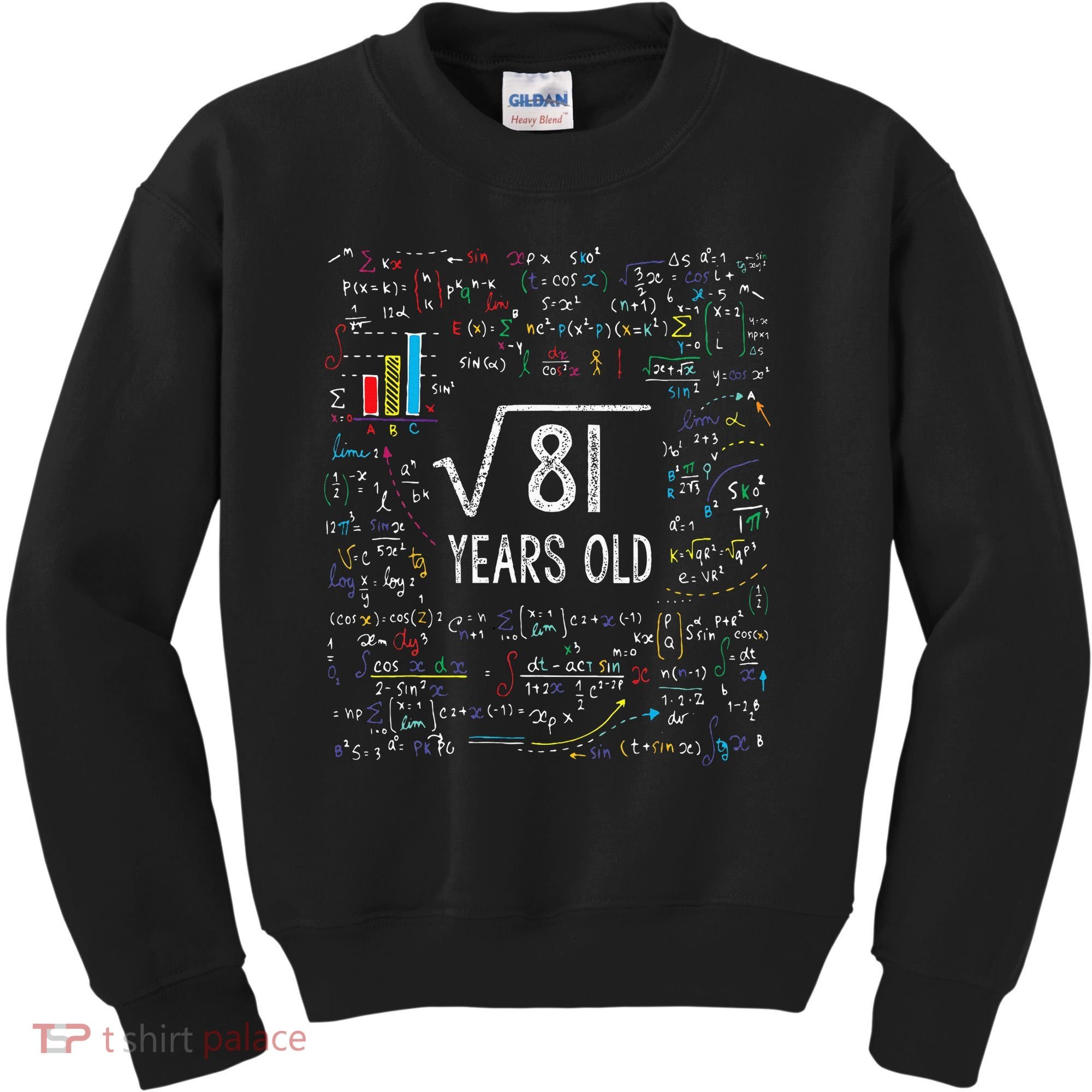 Square Root Of 81 9th Birthday 9 Year Old Gifts Math Bday Kids Sweatshirt