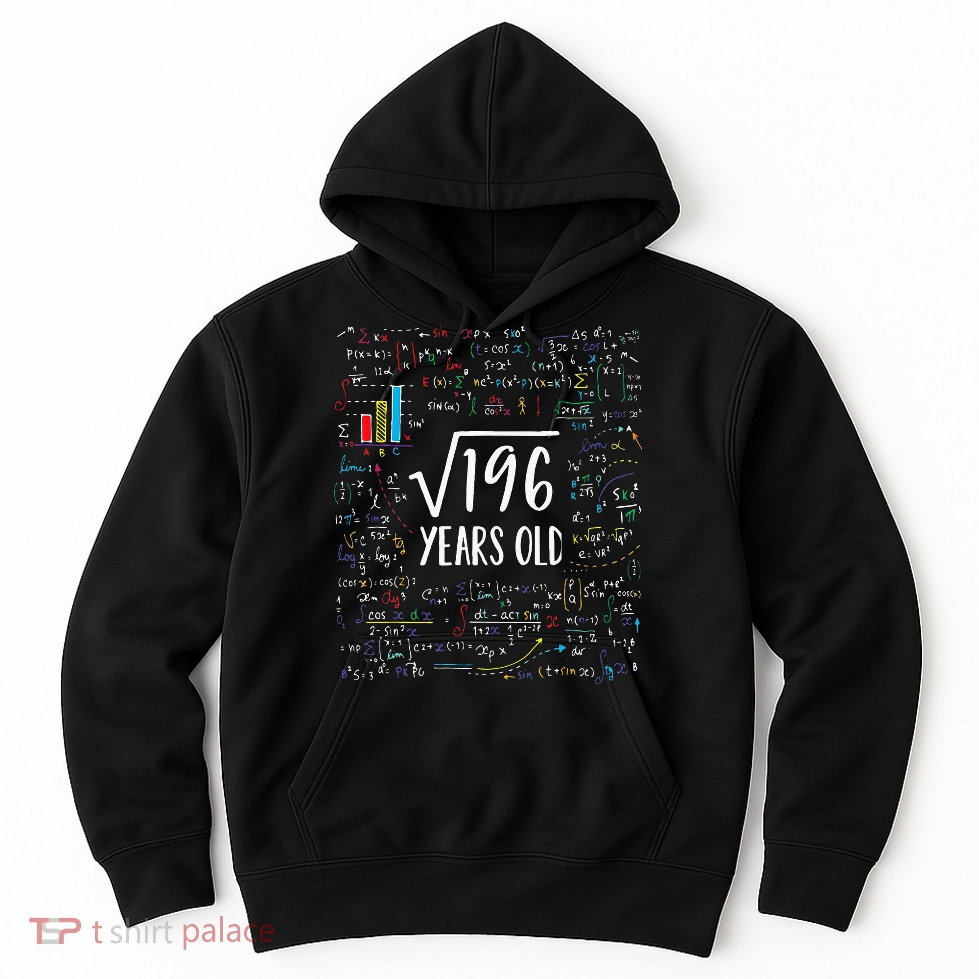 Square Root Of 196 14th Birthday 14 Year Old Gifts Math Bday Hoodie