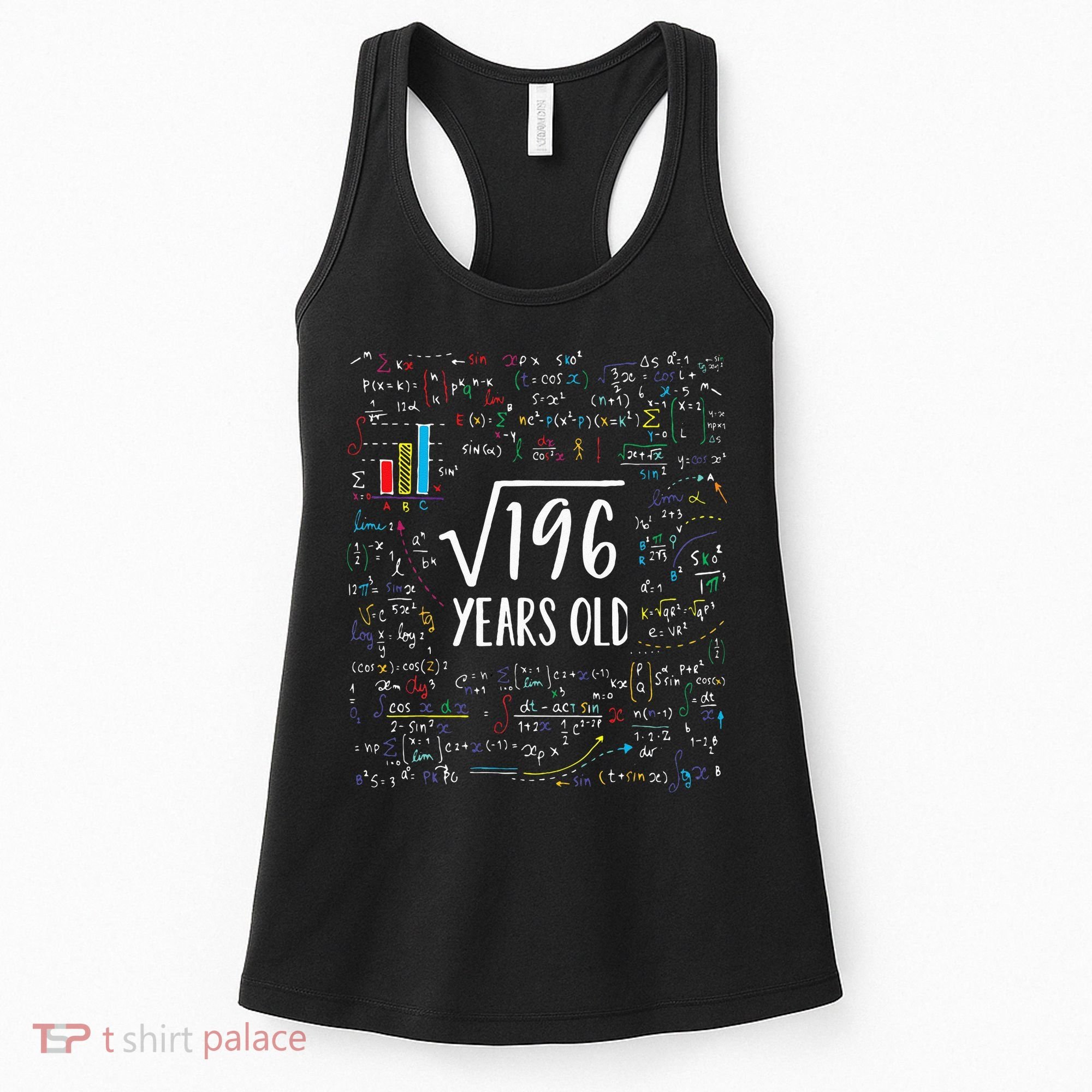 Square Root Of 196 14th Birthday 14 Year Old Gifts Math Bday Women's Tank Top